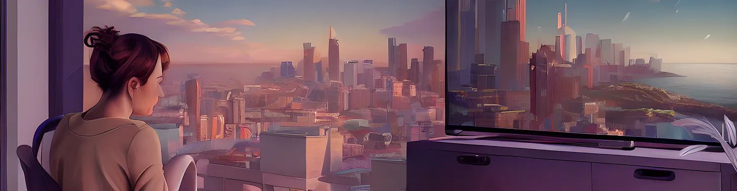 Abstract digital landscape representing the metaverse concept