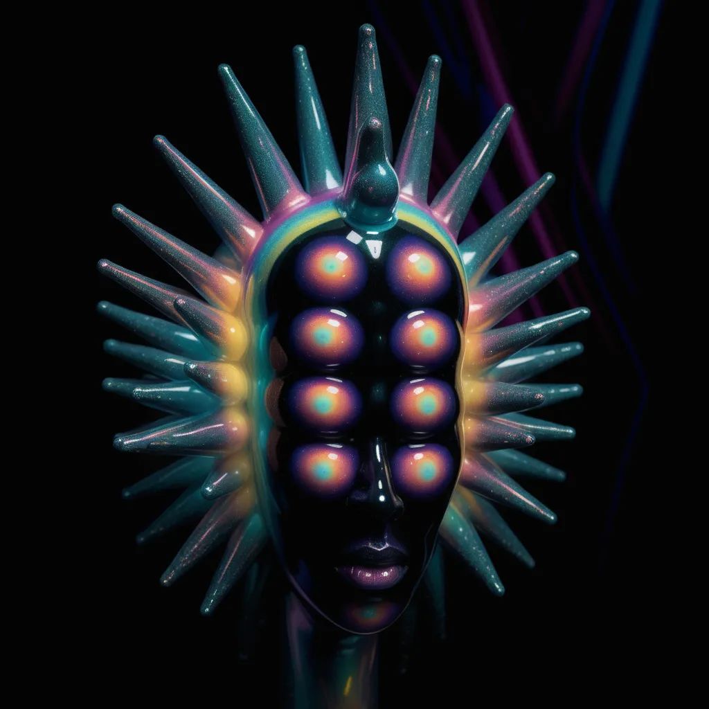 Surreal digital art depicting cosmic consciousness with radiant eyes
