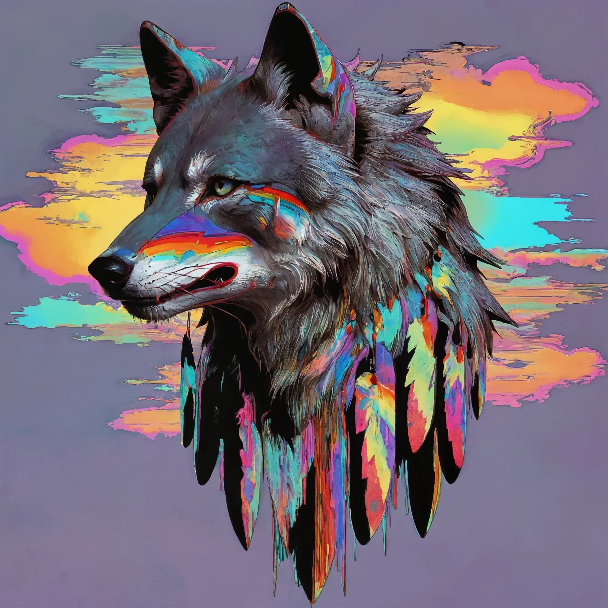 Digital art depicting a spirit animal form